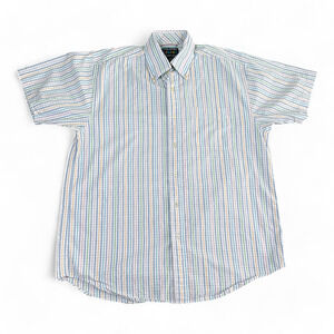 Colours By Alexander Julian Shirt Adult MEDIUM White Purple Pastel Stripes Y2K